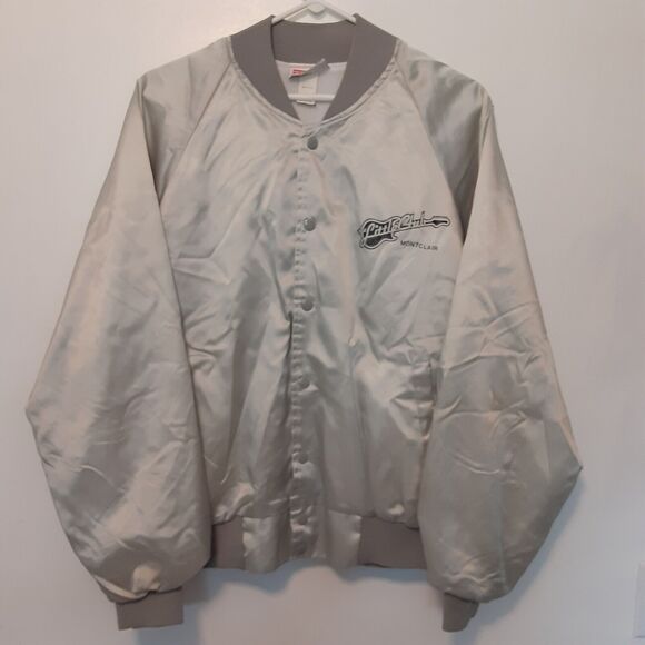 Vtg Hartwell Bomber Jacket Mens L 70's 80's Satin Made USA The Little Club - Picture 3 of 13